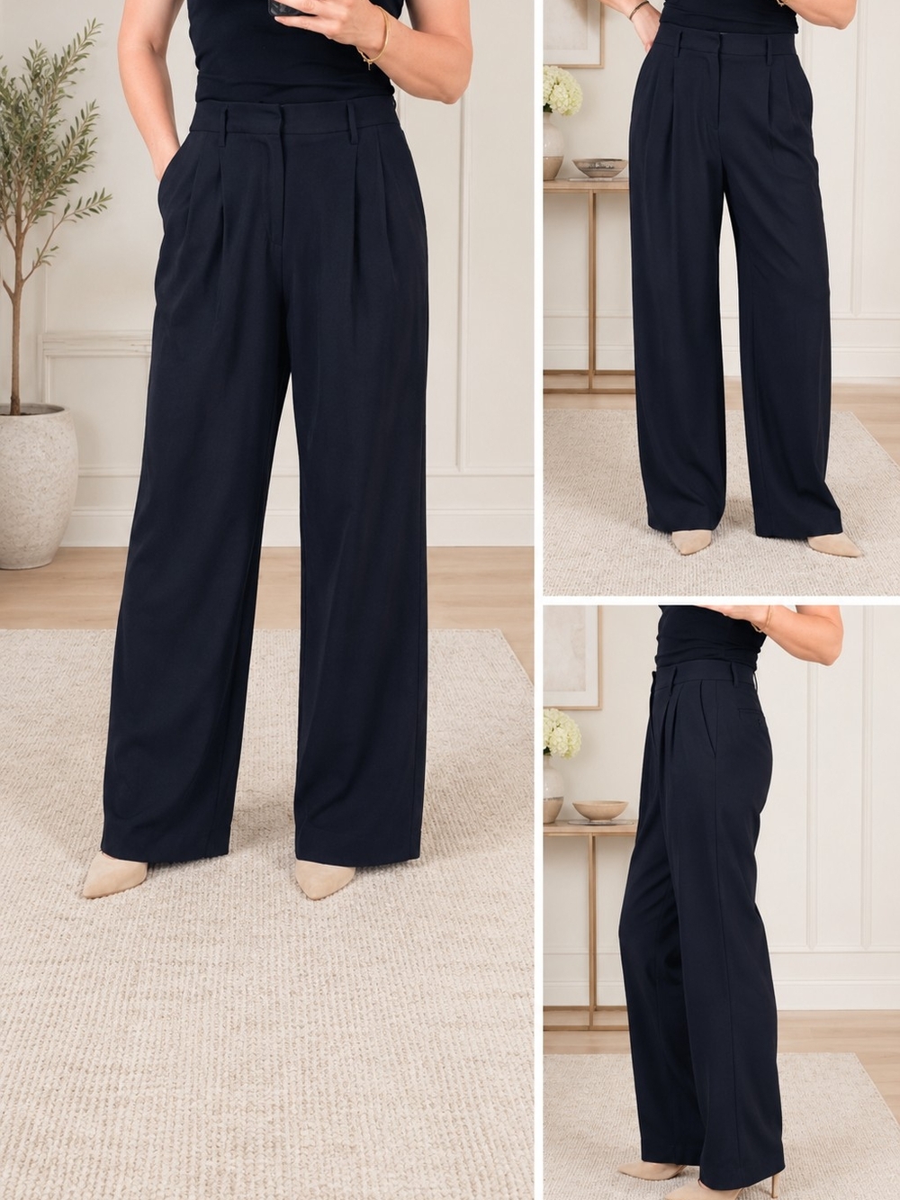 a new day Navy High-Rise Wide-Leg Trousers